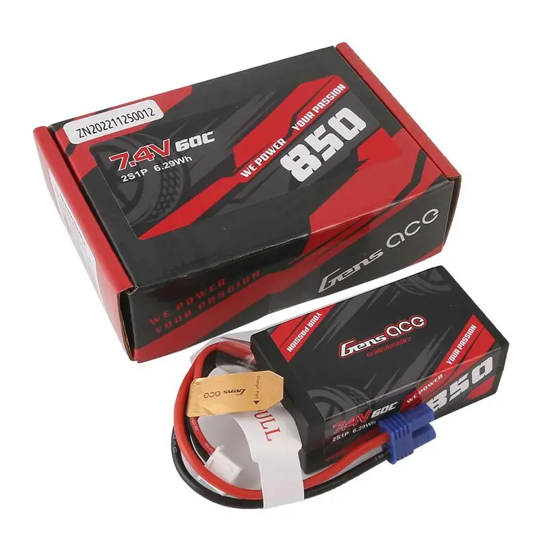 7.4V 850Mah 2S 60C Hard Case Lipo Battery: Ec2 - Gea8502s60e2 1