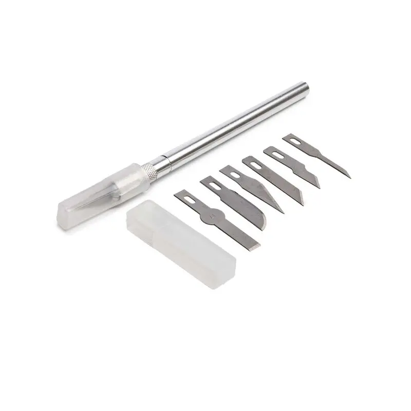 1 Light Duty Aluminum Knife With 6 Assorted Blades - Hdxk0146 1