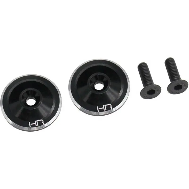 Large Wing Button, Aluminum, Black (2): 1/8 Arrma Blx 1