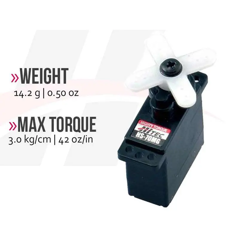 Hs-70Mg Micro Analog Ultra Torque Metal Gear Feather Servo - Hrc32070 1