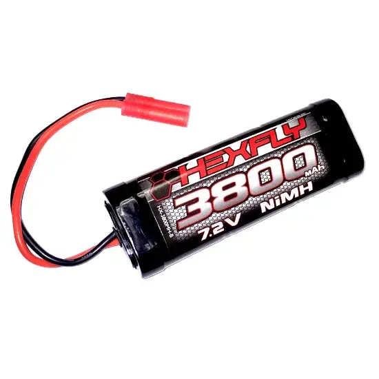 Hexfly 6 Cell 7.2V 3800Mah Nimh Battery(Banana Connector)(1Pc) 1