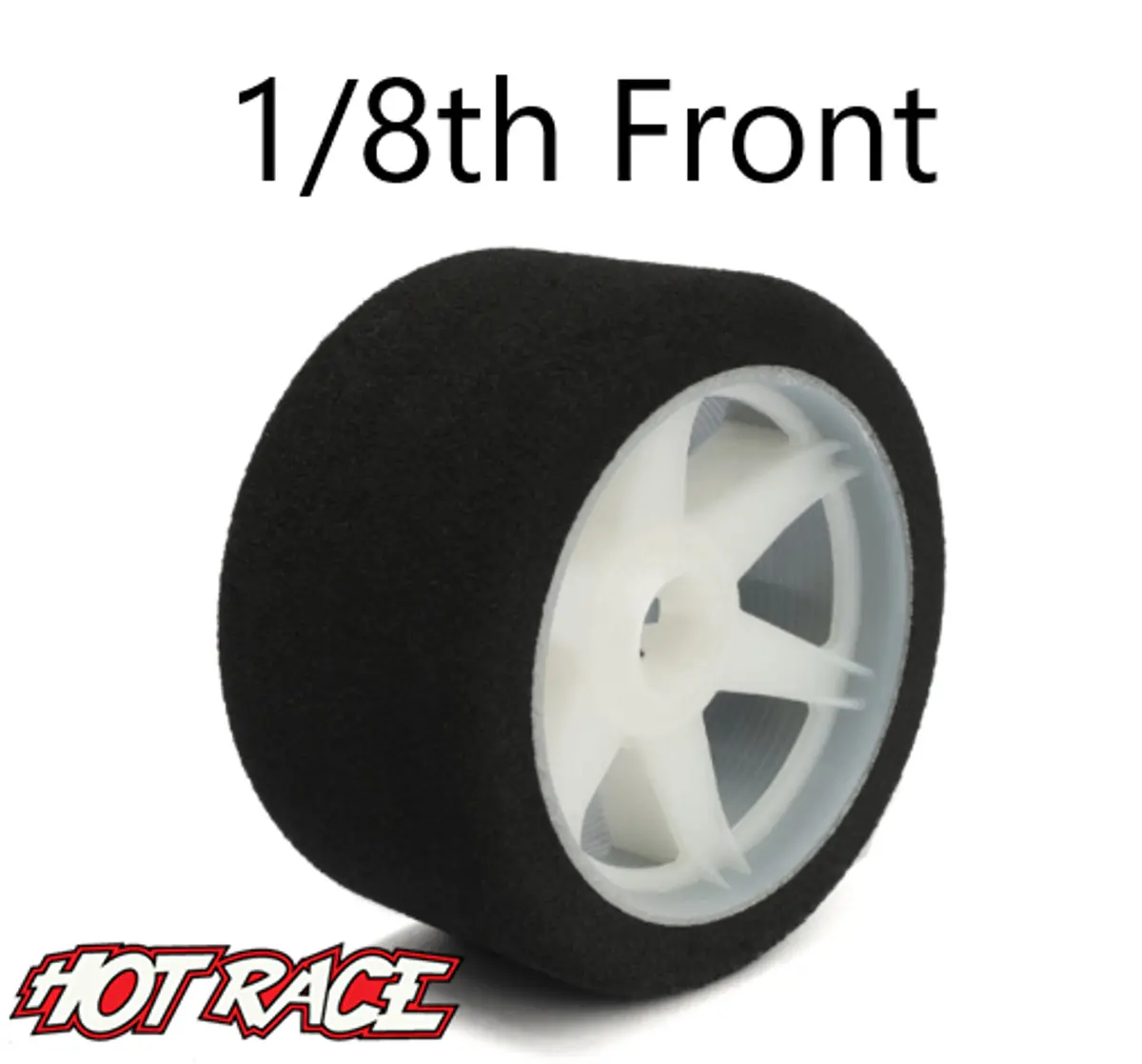 Hot Race 1:8 Front Tires - White Wheels (32 Shore) 1