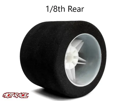 Hot Race 1:8 Rear Tires - White Wheels (35 Shore) 1