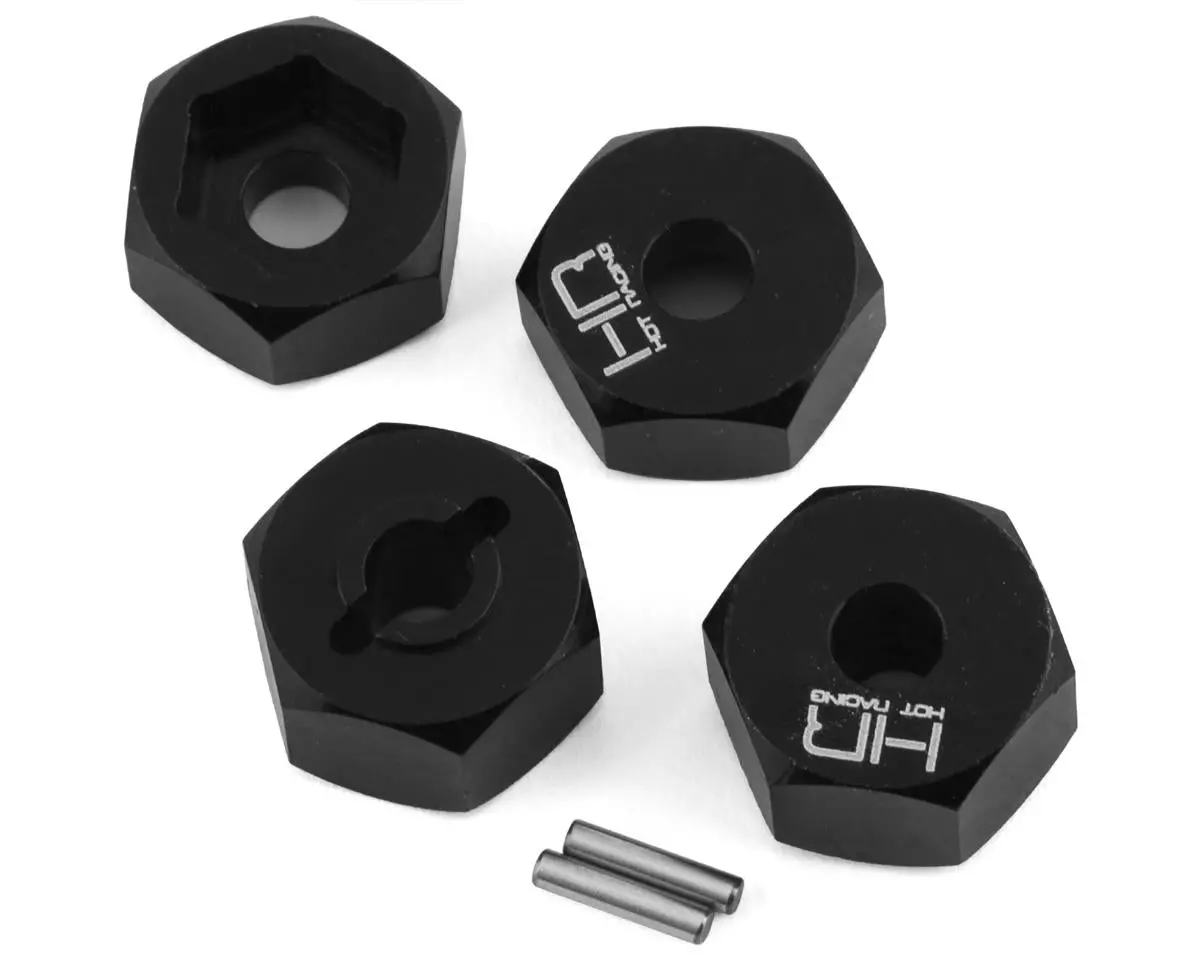 Hot Racing Mini-T 2.0/Mini-B 12Mm Aluminum Hex Set (Black) (4) 2
