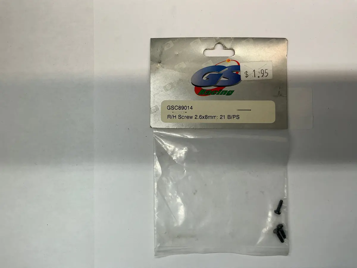 Gs Racing R/H Screw 2.6X8mm: 21 B/Ps Gsc89014 1