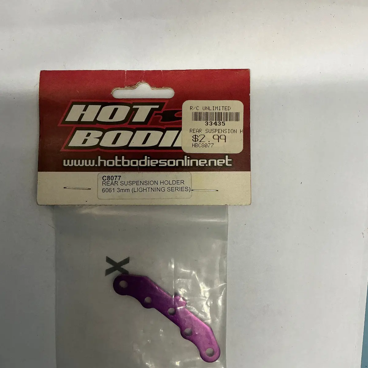 Hot Bodies Rear Suspension Holder 6061 3Mm Hbc8077 1