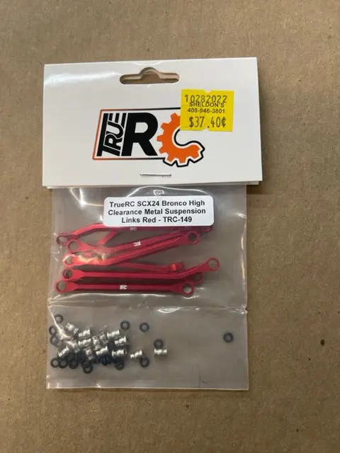 True Rc Scx24 Bronco High Clearance Metal Suspension Links Red Trc-149 1