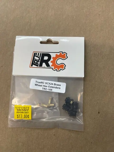 Truerc Scx24 Brass Wheel Hex Extenders Trc-165 1