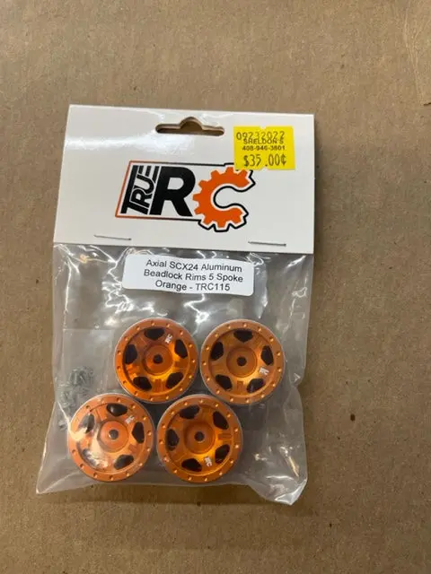 Axial Scx24 Aluminum Beadlock Rims 5 Spoke Orange- Trc115 1