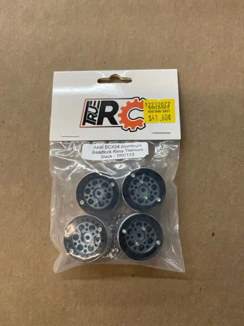 Axial Scx24 Aluminum Beadlock Rims Titanium Black Trc-112 1