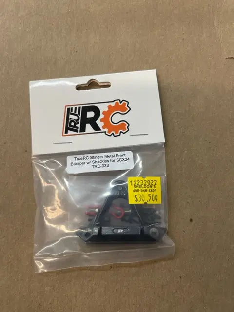 Truerc Stinger Metal Front Bumper With Shackless For Scx24 Trc-033 1