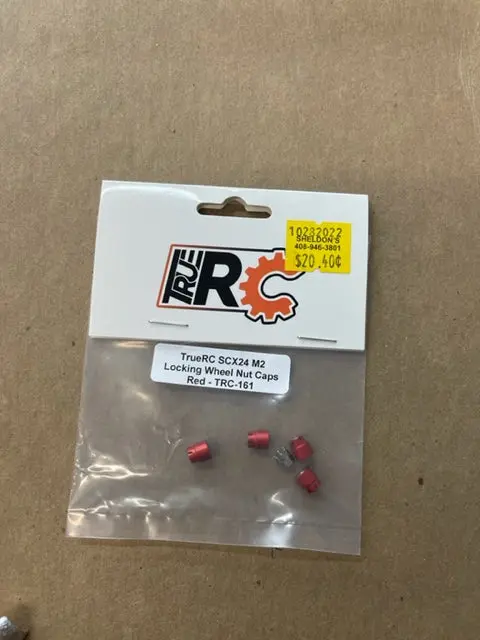 True Rc Scx24 M2 Locking Wheel Nut Caps Red Trc-161 1