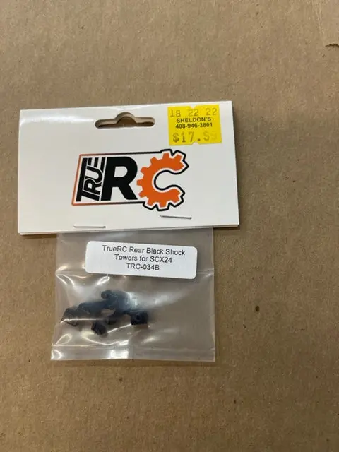 Truerc Rear Black Shock Towers For Scx24 Trc-034B 1