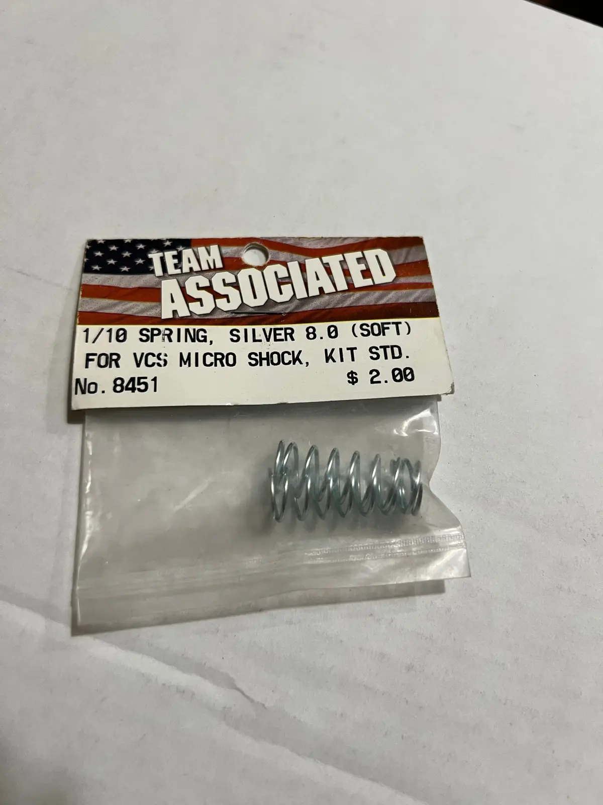 1/10 Spring, Silver 8.0 (Soft) For Vcs Micro Shock, Kit Std-Asc8451 1