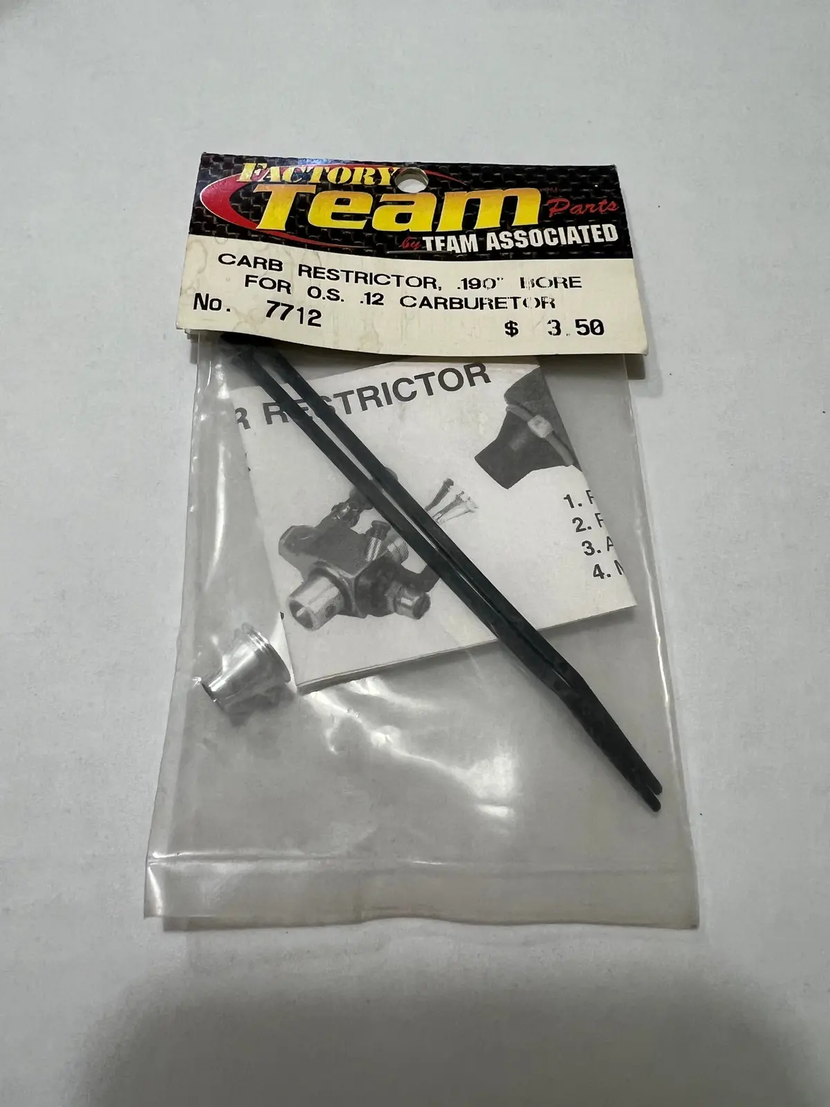 Carb Restrictior.190'' Bore For O.S.12 Carburetor-Asc7712 1