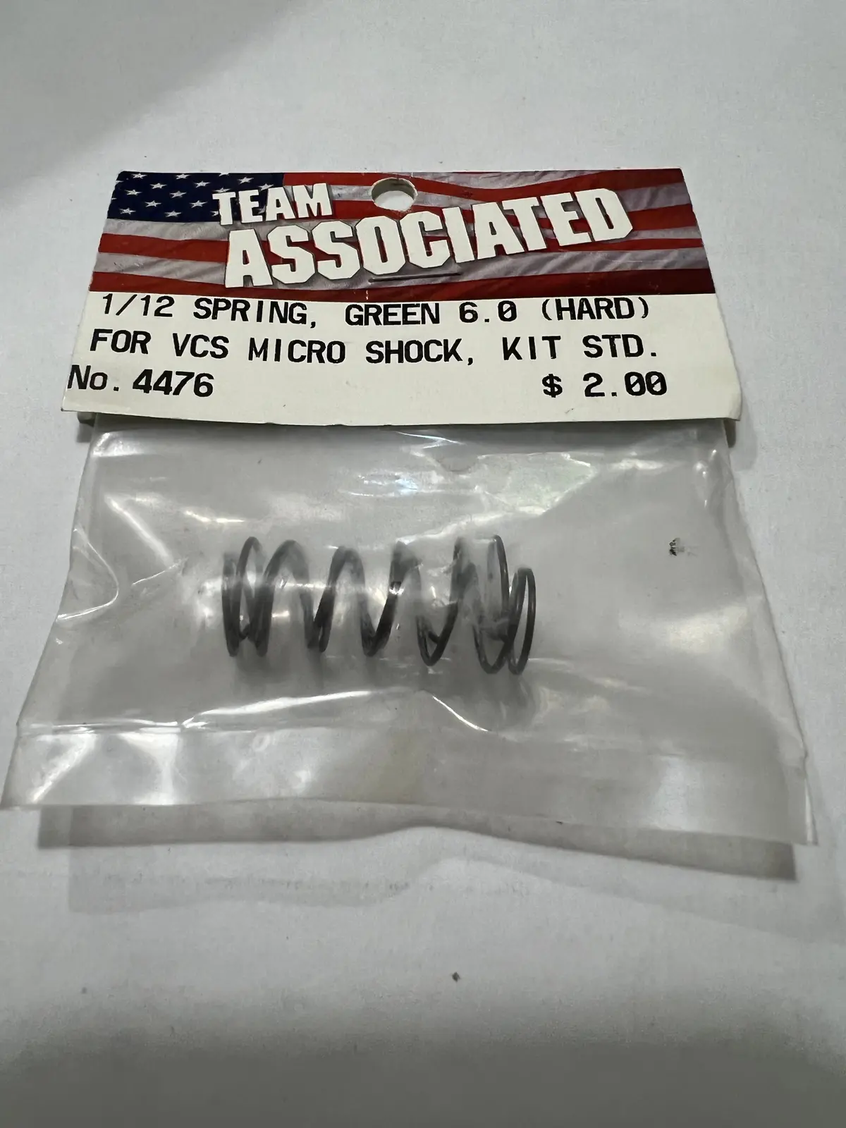 1/12 Spring, Green 6.0 (Hard) For Vcs Micro Shock, Kit Std-Asc4476 1
