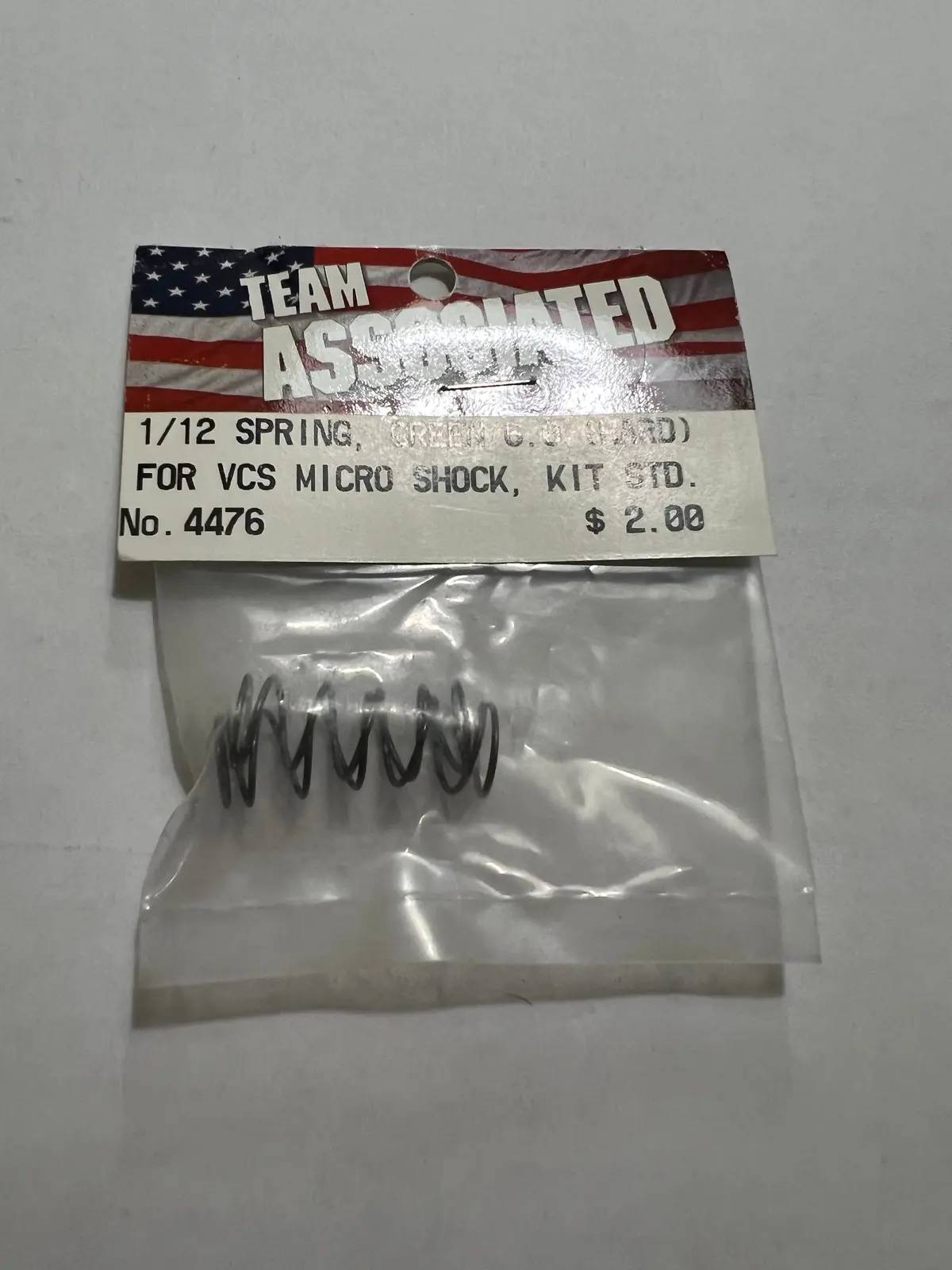 1/12 Spring, Green 6.0 (Hard) For Vcs Micro Shock, Kit Std-Asc4476 1