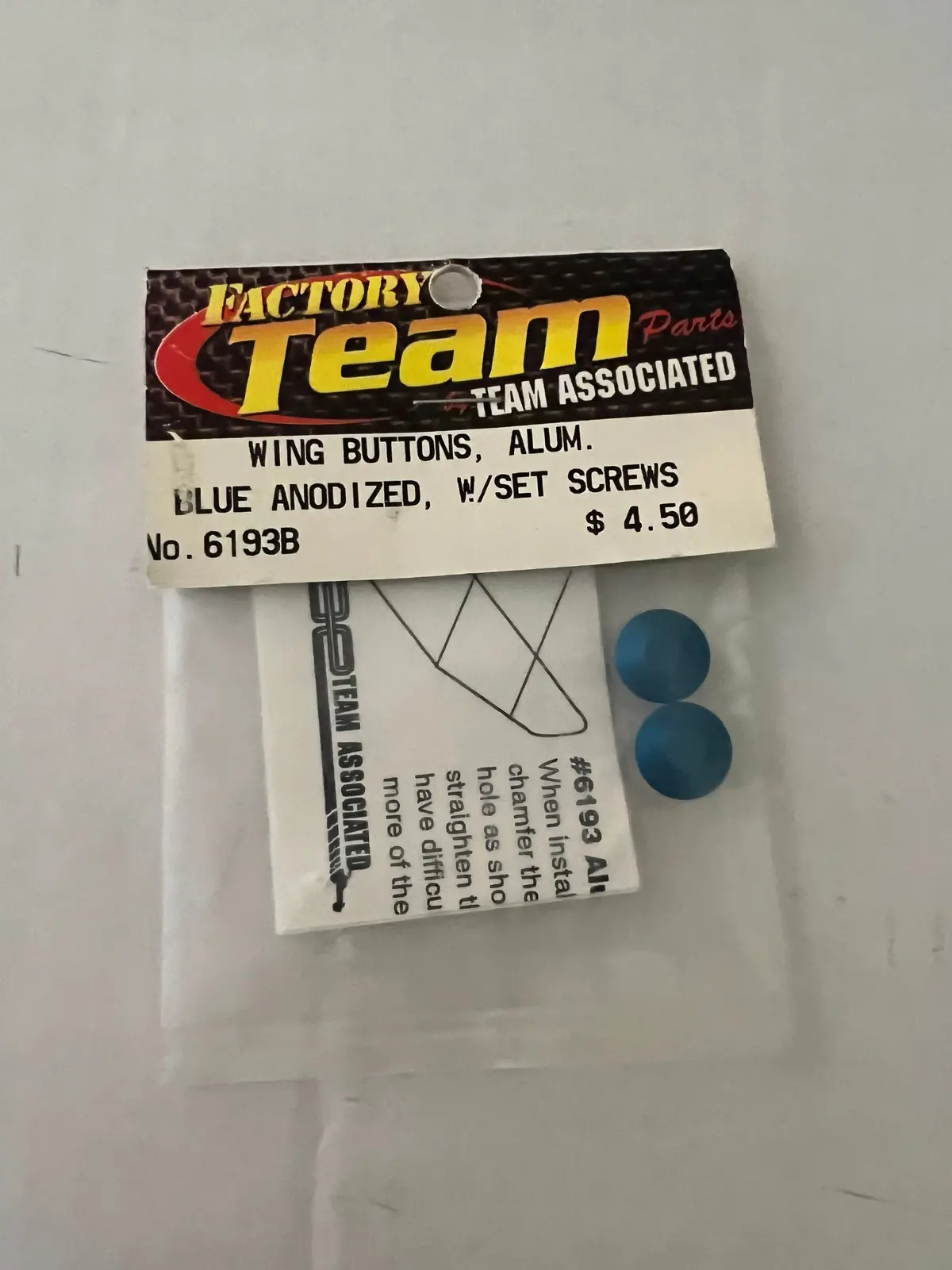 Wing Buttons, Alum.Blue Anodized, W/Set Screws-Asc6193b 1