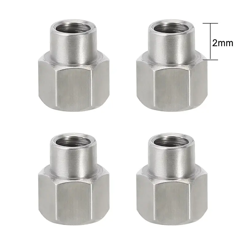 Injora 4Pcs 2Mm M2.5 Long Nuts For 1/18 Trx4m 1