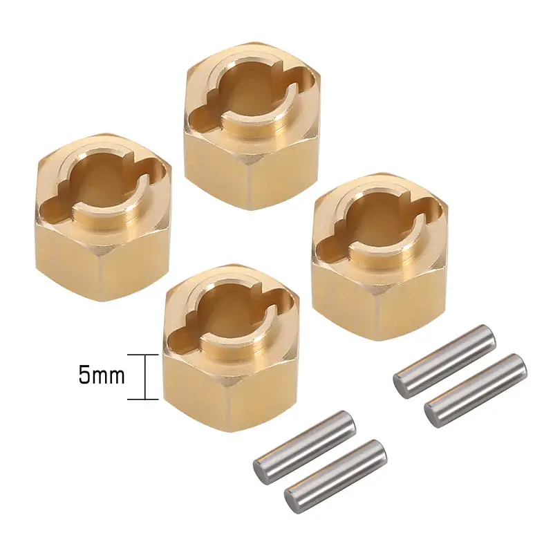 Injora 4Pcs 5Mm(+1Mm) Brass Wheel Hex Hub Extenders For 1/18 Trx4m 1