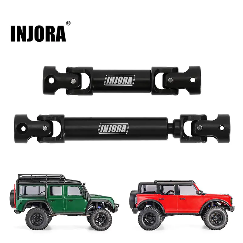 Injora Black Hardened Steel Drive Shafts With D-Shaped Holes For 1/18 Trx4m 1