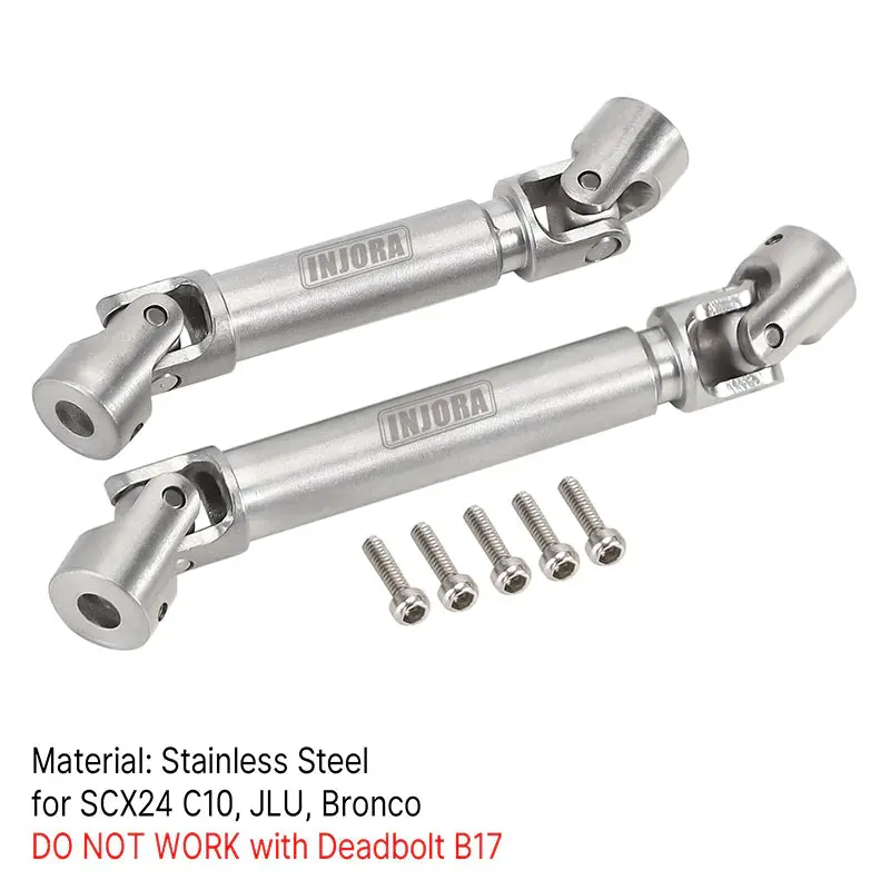 Injora Steel Front Rear Center Drive Shafts For Axial Scx24 Chevrolet Jeep Wrangler Bronco 1