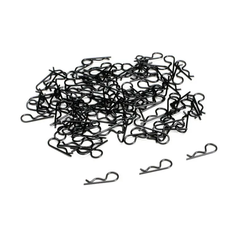 Bent-Up Body Clip (100), Black: 1/10 1
