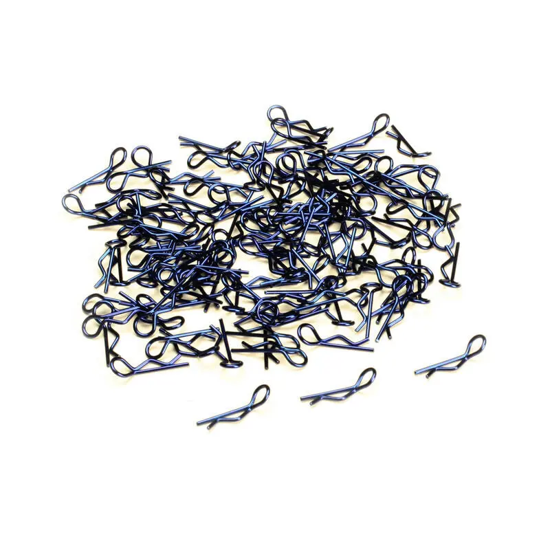 Bent-Up Body Clip (100), Blue: 1/10 1