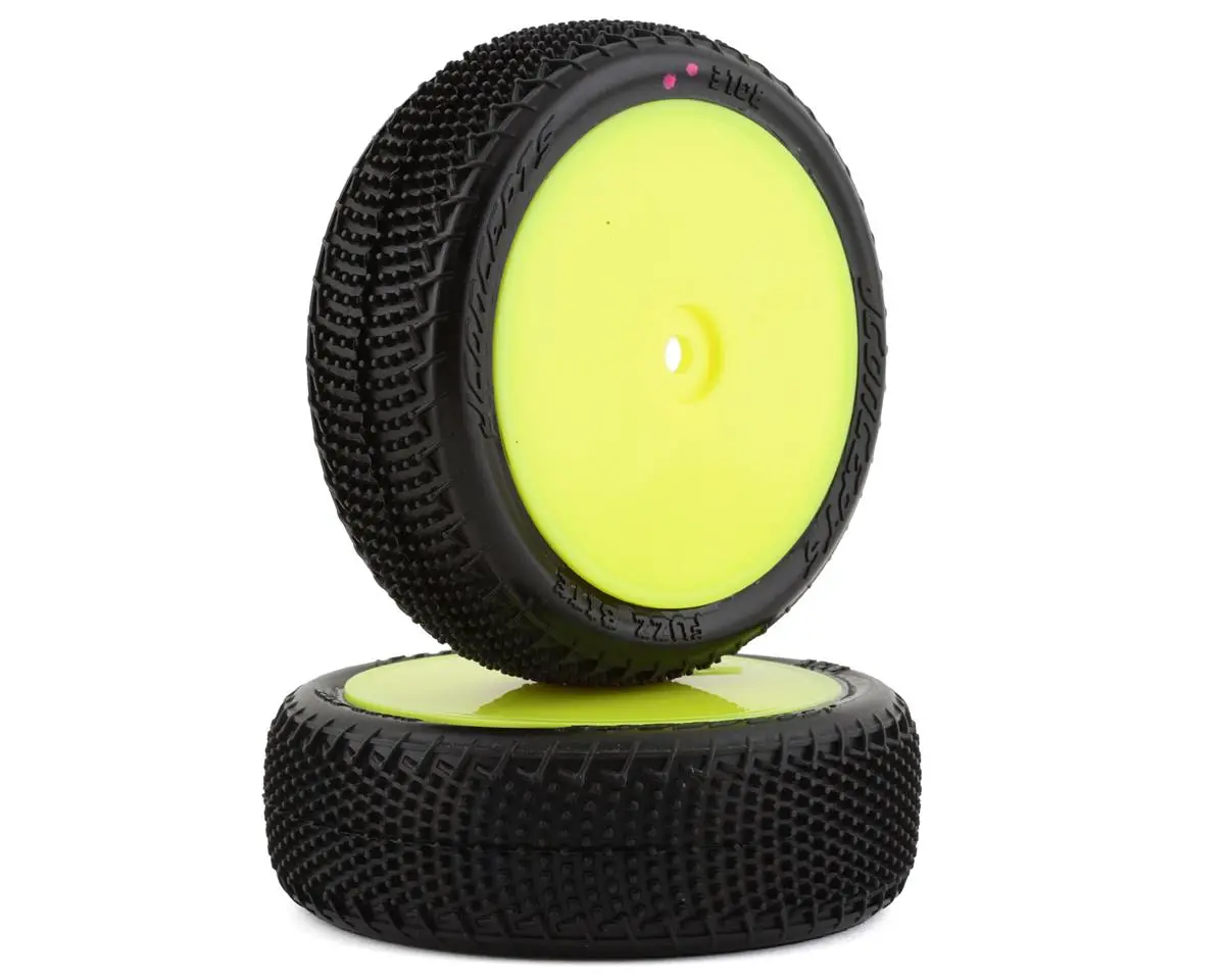 Jconcepts Fuzz Bite Lp 2.2" Pre-Mounted 4Wd Front Buggy Tire (Yellow) (2) (Pink) W/12Mm Hex 1