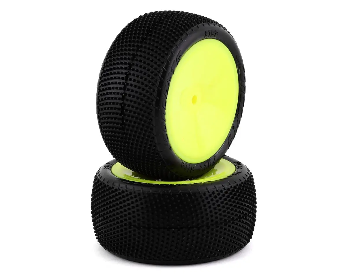 Jconcepts Fuzz Bite Lp 2.2" Mounted Rear Buggy Carpet Tires (Yellow) (2) (Pink) W/12Mm Hex 1