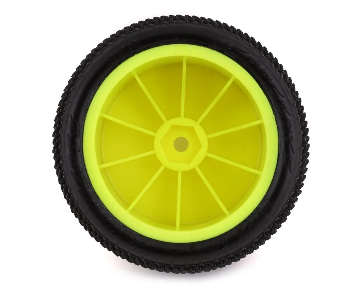 Jconcepts Fuzz Bite Lp 2.2" Mounted Rear Buggy Carpet Tires (Yellow) (2) (Pink) W/12Mm Hex 2