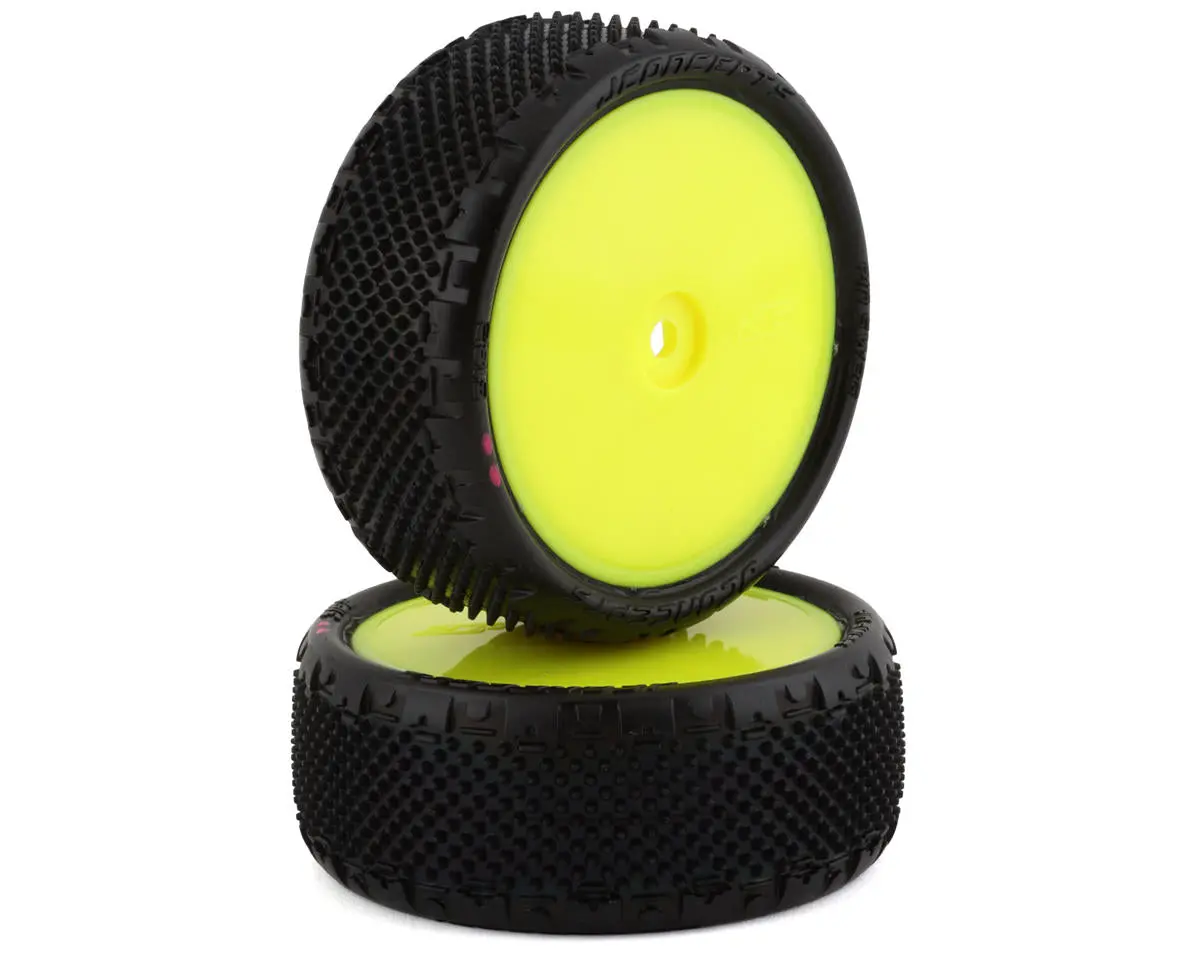 Jconcepts Pin Swag 2.2" Pre-Mounted 4Wd Front Buggy Tire (Yellow) (2) (Pink) W/12Mm He 1