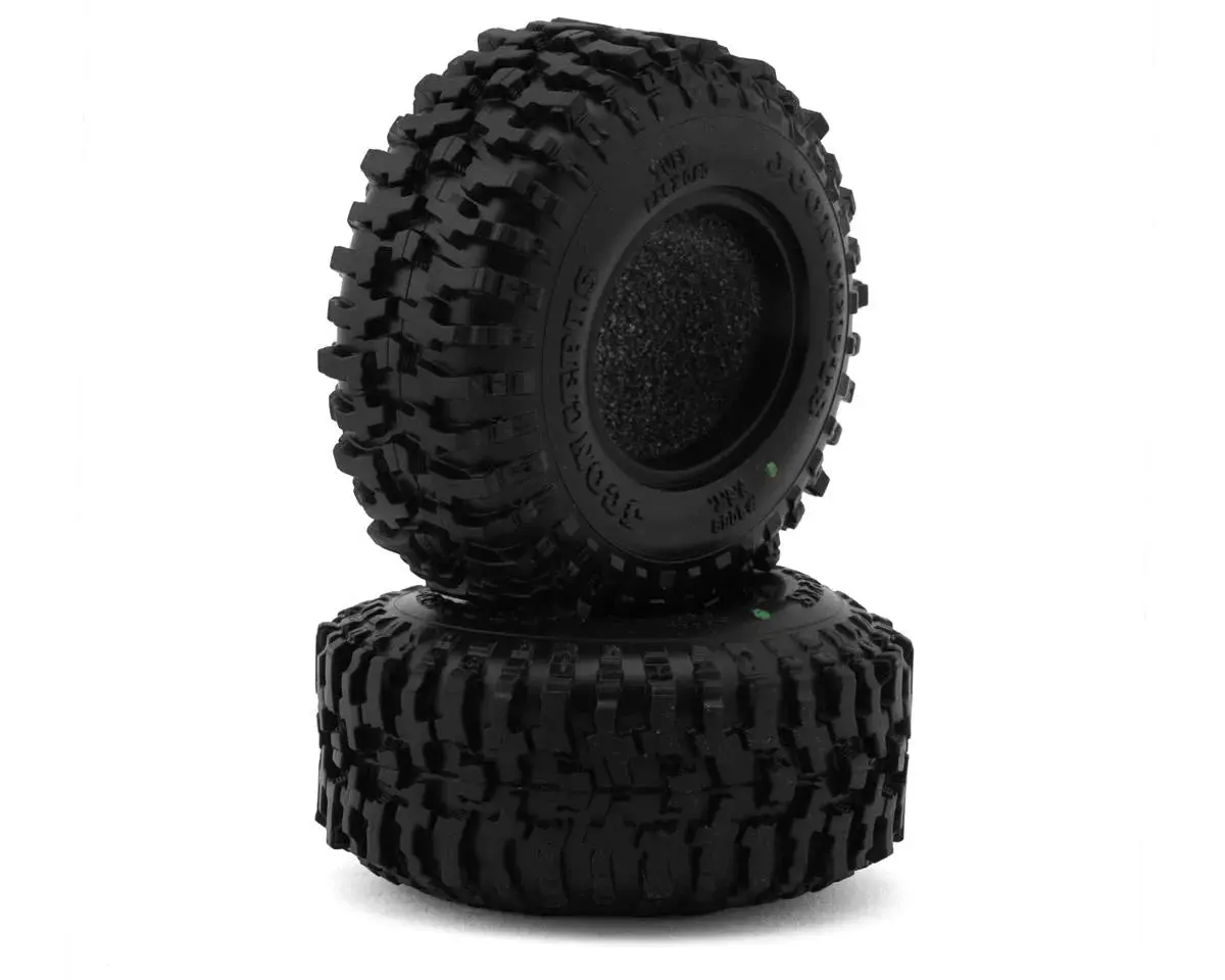 Jconcepts 1/18 Tusk 1.0" Trx-4M Crawler Tires And Inserts, Green Compound (2) 1