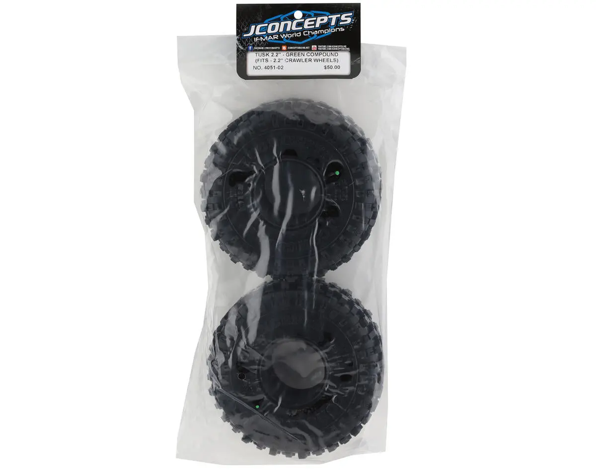 Jconcepts Tusk 2.2" All Terrain Rock Crawler Tires (2) (Green) 1