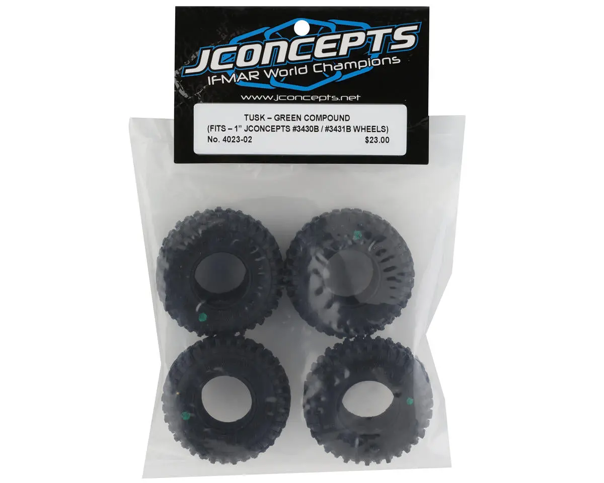 Jconcepts Tusk 1.0" Micro Crawler Tires (4) (Green) 1