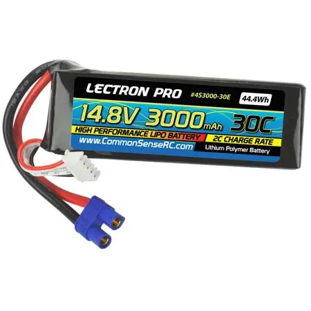 Lectron Pro 14.8V 3000Mah 30C Lipo Battery With Ec3 Connector For Edf Jets, Quads 1