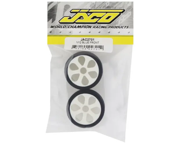 Jaco Prism 1/12 Mounted Foam Front Tires (2) (Blue) 1