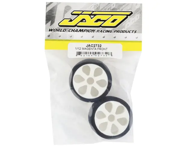 Jaco Prism 1/12 Mounted Foam Front Tires (2) (Magenta) 1