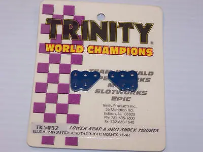 Trinity Lower Rear A-Arm Shock Mounts Blu #Tk5052 1