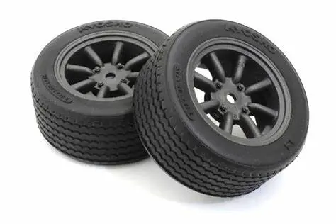 Kyosho Fazer Fz02 Pre-Mounted Vintage Tc Tire W/8-Spoke Racing Wheel (Black) (2) W/12Mm Hex 1