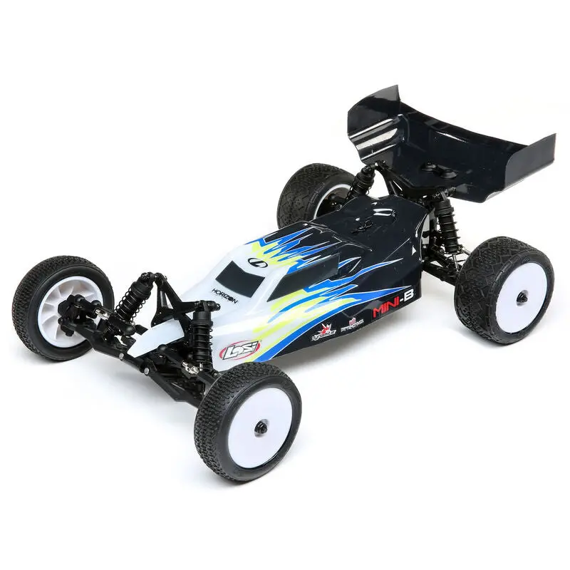 1/16 Mini-B 2Wd Buggy Brushed Rtr, Black/White - Los01016t2 1