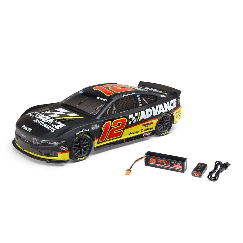 1/12 Nascar Rc Racecar Ryan Blaney No. 12 Advance Auto 2025 Ford Mustang 2S Awd Rtr Brushed On-Road (Battery & Charger Included) 1