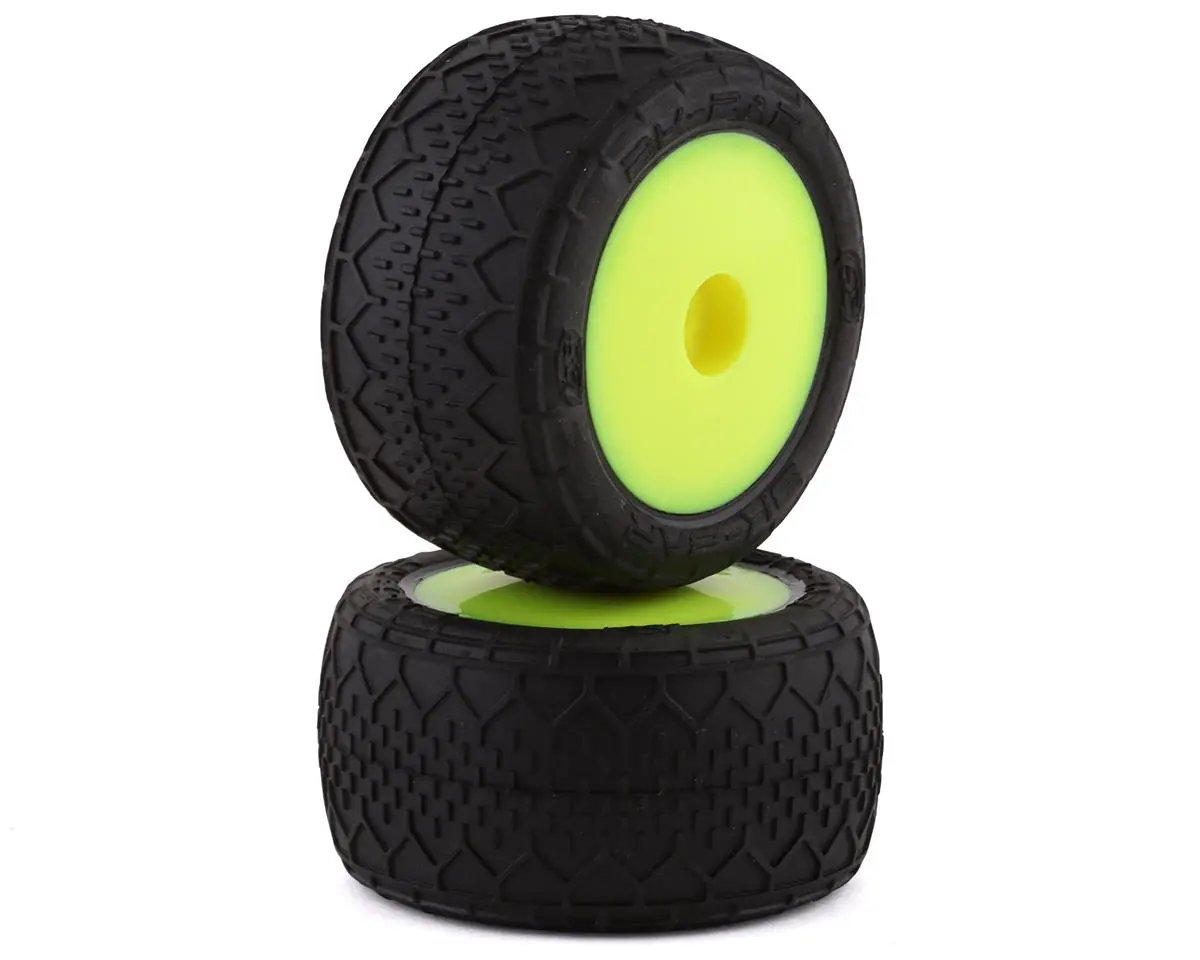 Losi Mini-T 2.0 Bk Bar Pre-Mounted Tires (Yellow) (2) 2