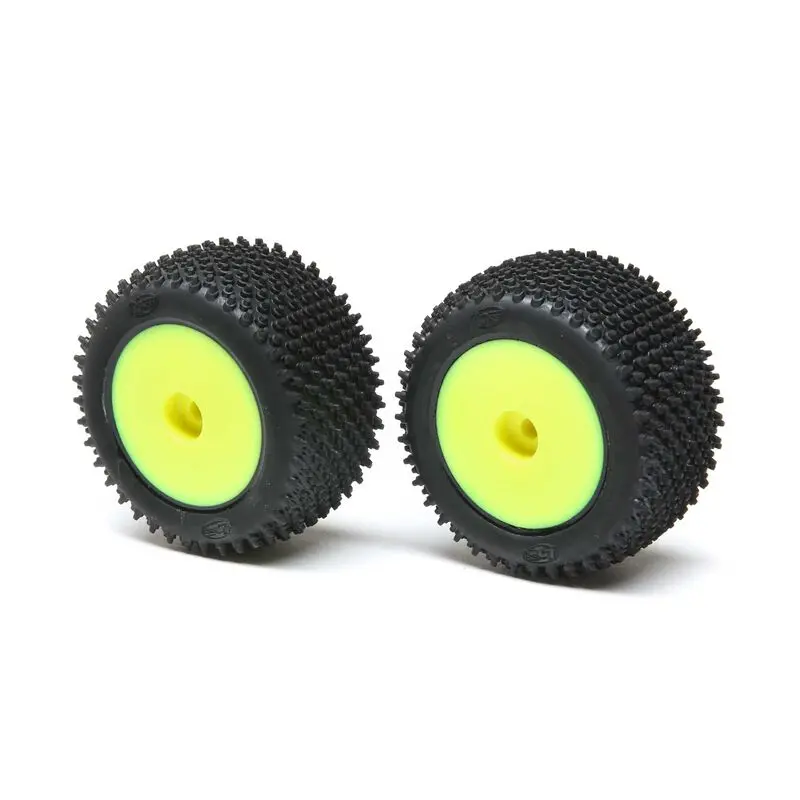Step Pin Mounted Rear Tires, Yellow (2): Mini-T 2.0 1