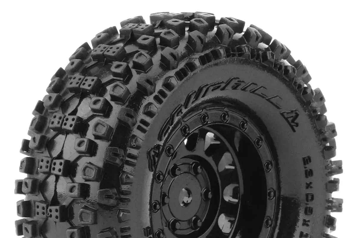 Louise Rc - Cr-Uphill - 1-18/1-24 Crawler Tire Set - Mounted - Super Soft - Black 1.0 Wheels - Hex 7Mm 1