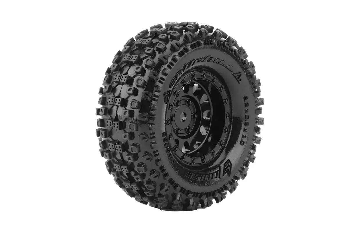 Louise Rc - Cr-Uphill - 1-18/1-24 Crawler Tire Set - Mounted - Super Soft - Black 1.0 Wheels - Hex 7Mm 2