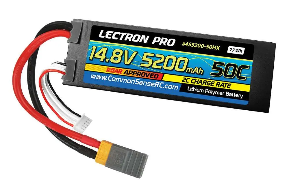Lectron Pro 14.8V 5200Mah 50C Lipo Battery Hard Case With Xt60 Connector / Most Common 1