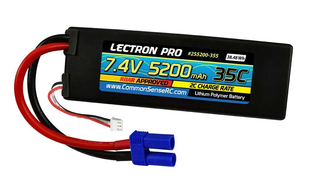 Lectron Pro 7.4V 5200Mah 35C Lipo Battery With Ec5 Connector 1