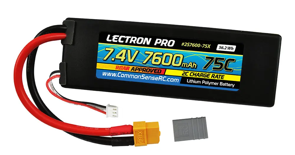 Lectron Pro 7.4V 7600Mah 75C Lipo Battery With Xt60 Connector / Most Common 1