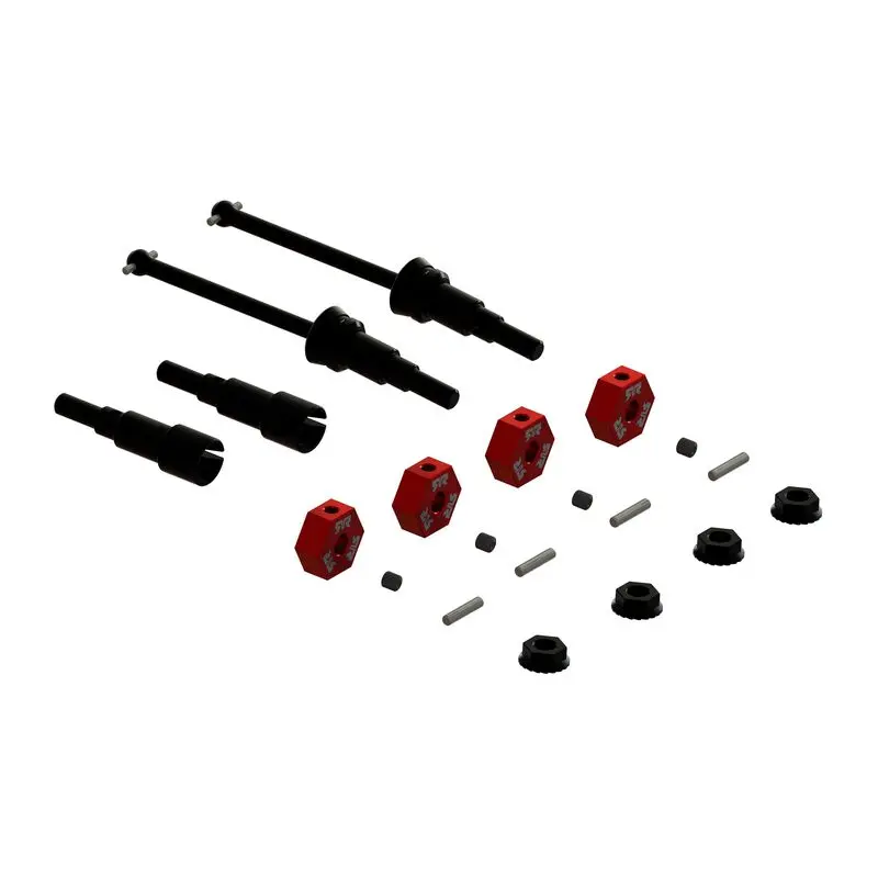 Metal Axle & Wheel Hex Set B (4): Grom 1